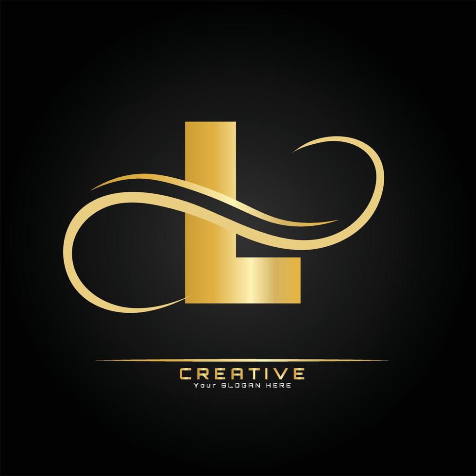 Letter Initial Luxurious Logo Template. Logo Golden Concept. Letter Logo with Golden Luxury Color and Monogram Design. vector