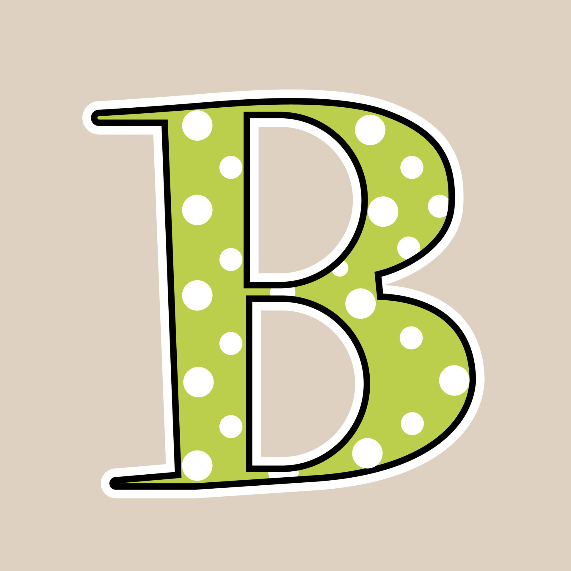 Cute Dotted Letter B Isolated On Beige Background Vector Illustration cute-dotted-letter-b-isolated-on-beige-background-vector-illustration