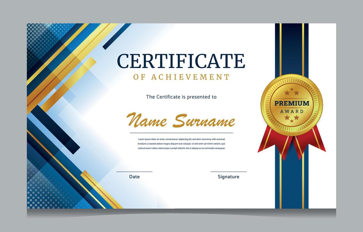 Professional Certificate of Achievement vector
