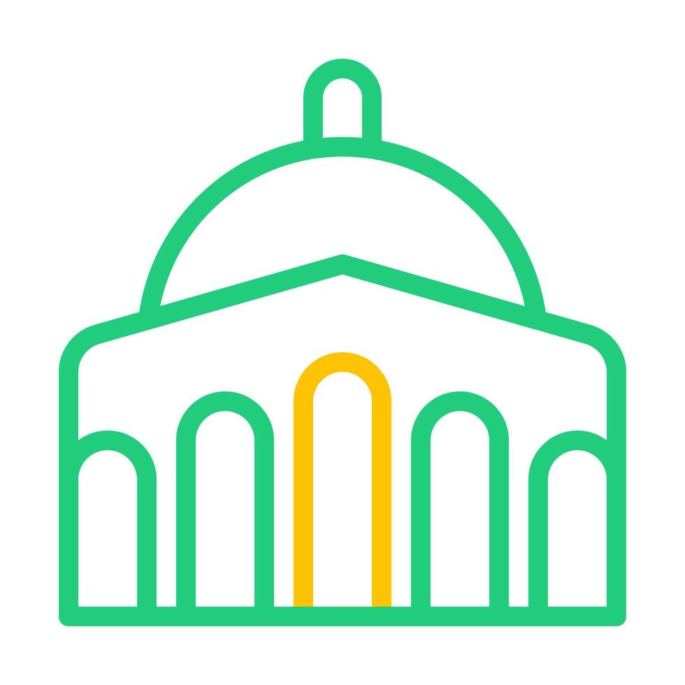 mosque icon duocolor green yellow style ramadan illustration vector element and symbol perfect.