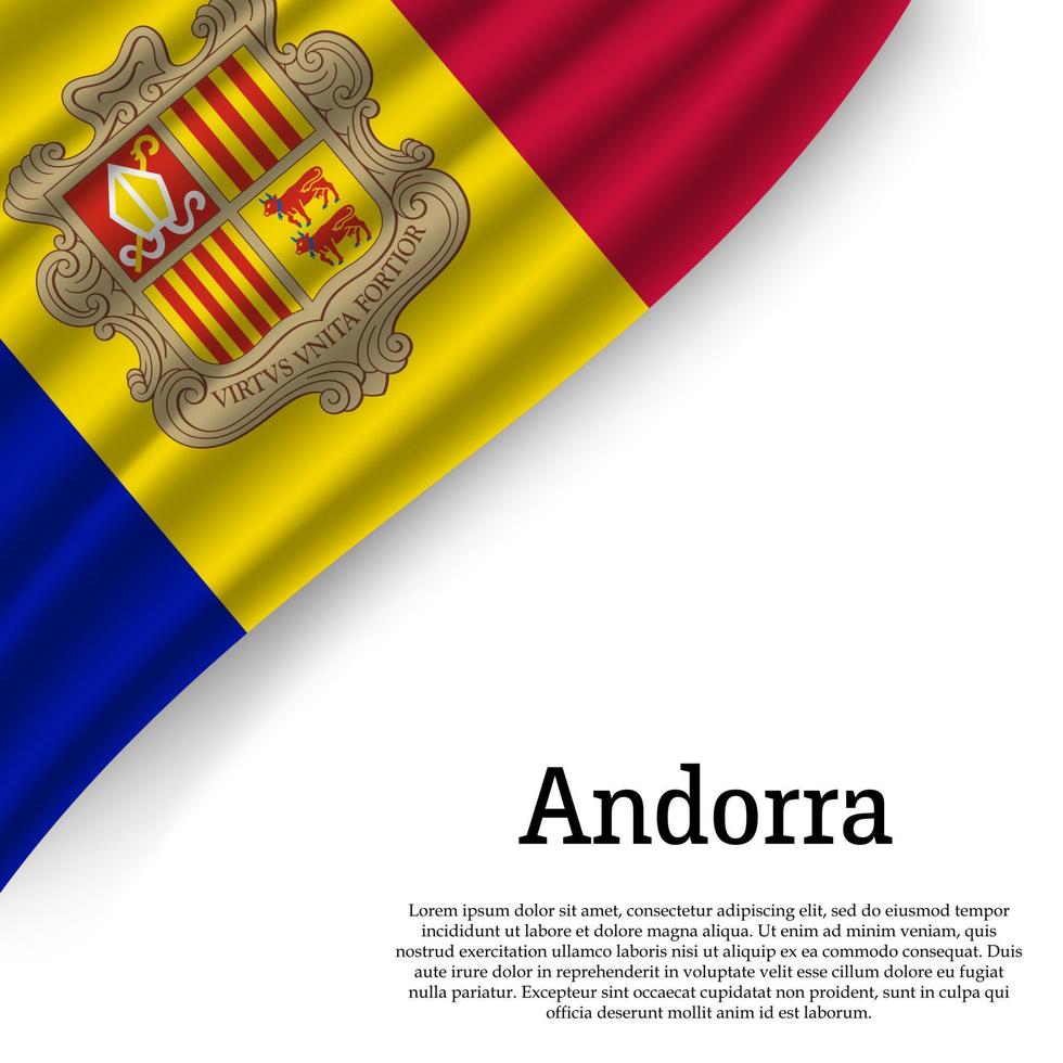 ondulación bandera de andorra vector