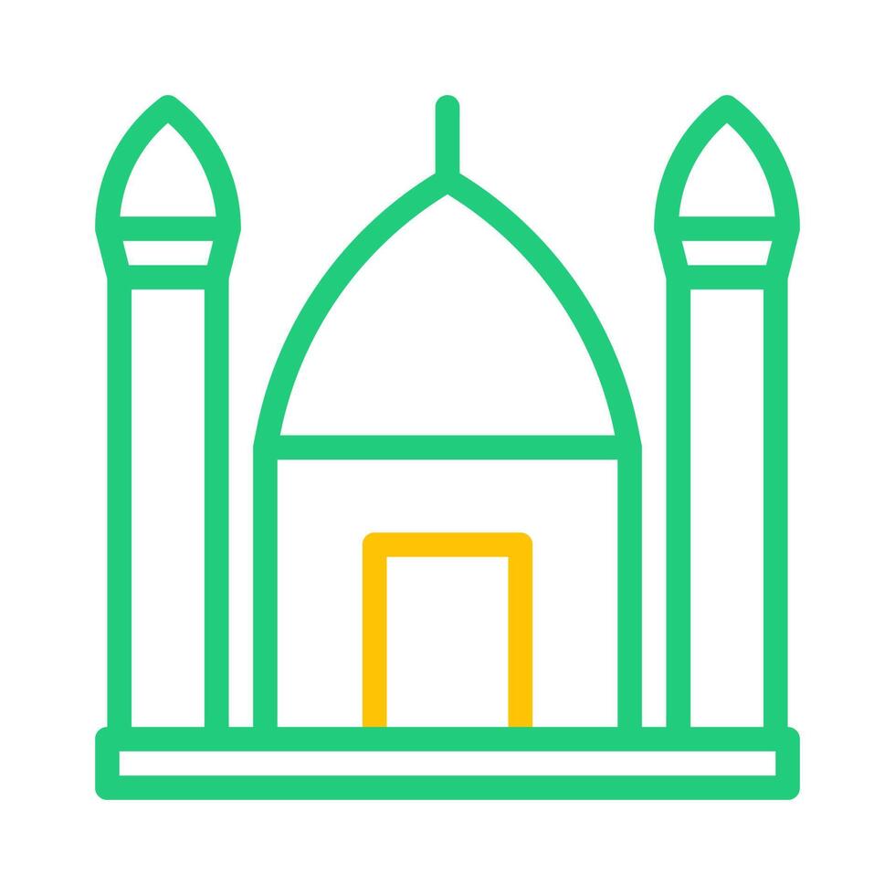 mosque icon duocolor green yellow style ramadan illustration vector element and symbol perfect.