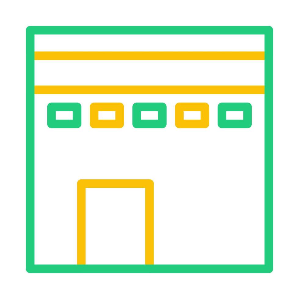 kaaba icon duocolor green yellow style ramadan illustration vector element and symbol perfect.