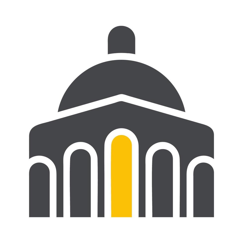 mezquita icono sólido gris amarillo estilo Ramadán ilustración vector elemento y símbolo Perfecto.