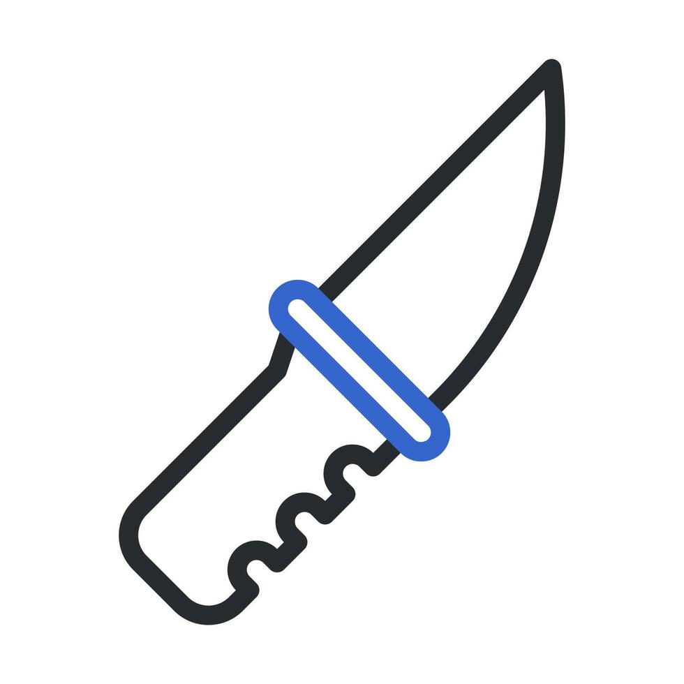 cuchillo icono duocolor estilo gris azul color militar ilustración vector Ejército elemento y símbolo Perfecto.