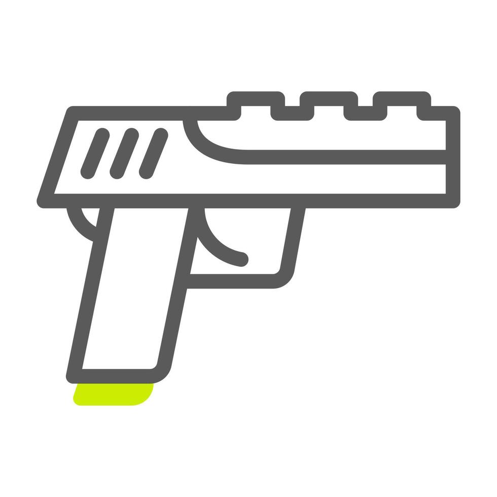 pistola icono duotono estilo gris vibrante verde color militar ilustración vector Ejército elemento y símbolo Perfecto.