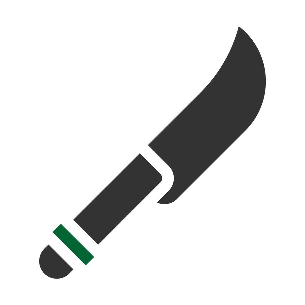 cuchillo icono sólido estilo gris verde color militar ilustración vector Ejército elemento y símbolo Perfecto.