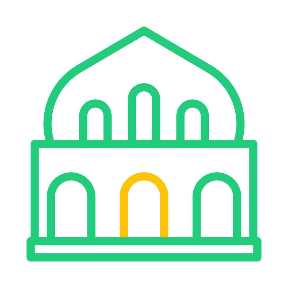 mezquita icono duocolor verde amarillo estilo Ramadán ilustración vector elemento y símbolo Perfecto.