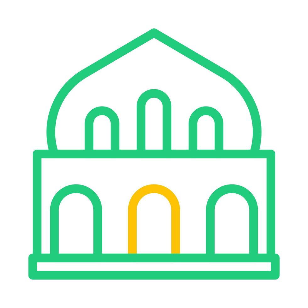 mosque icon duocolor green yellow style ramadan illustration vector element and symbol perfect.