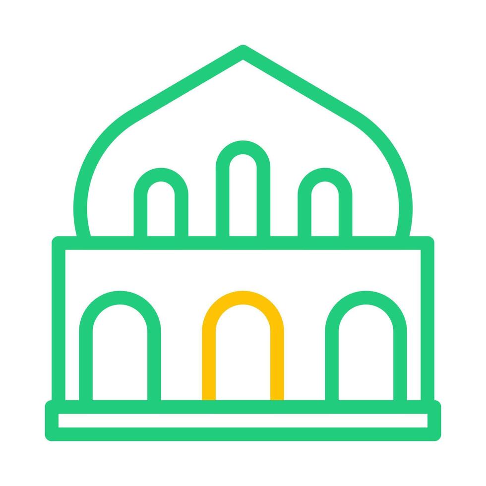 mezquita icono duocolor verde amarillo estilo Ramadán ilustración vector elemento y símbolo Perfecto.