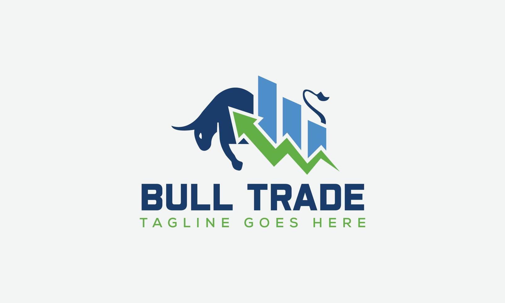 Bull trade Logo Design Template Vector Graphic Branding Element.