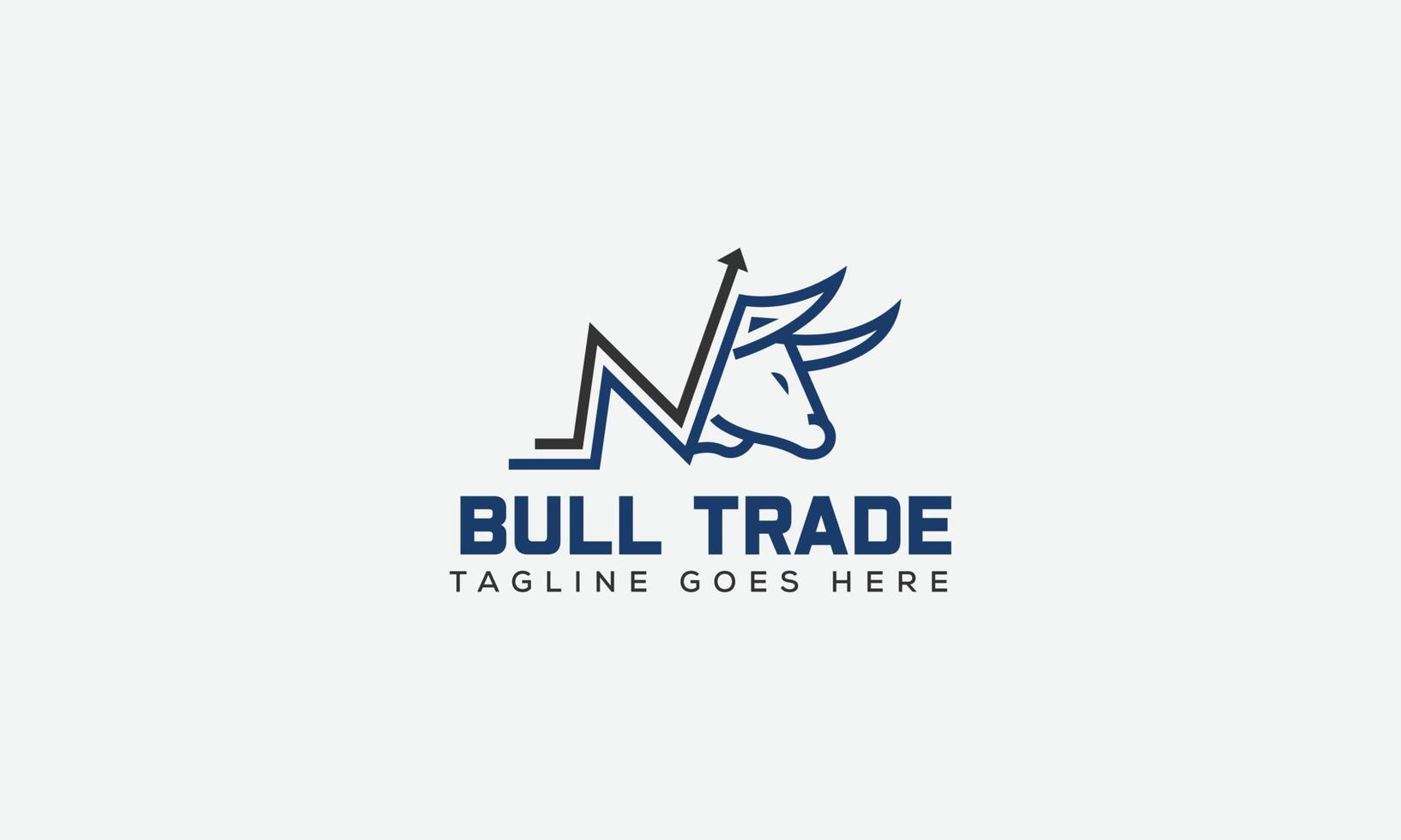 Bull trade Logo Design Template Vector Graphic Branding Element.