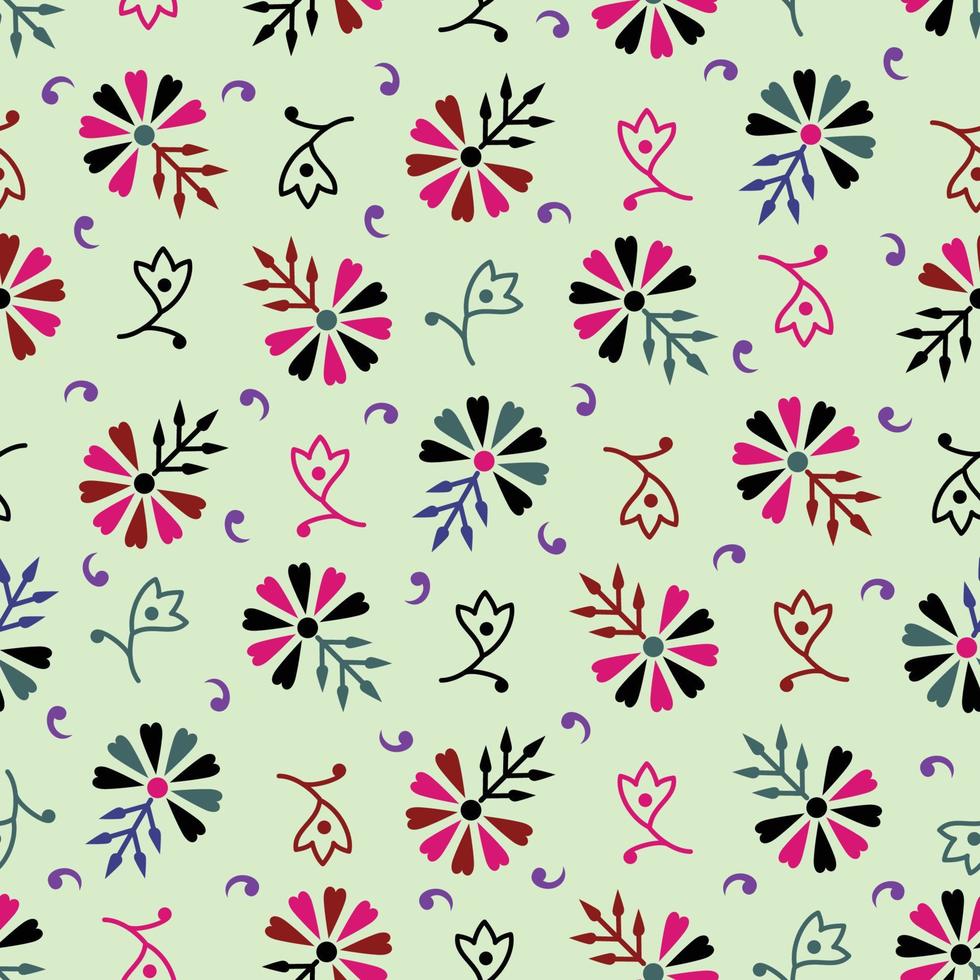 Small Motifs Vector floral minimalist seamless pattern. Simple abstract geometric background with small flowers, petals. Minimal ornament. Elegant repeated design