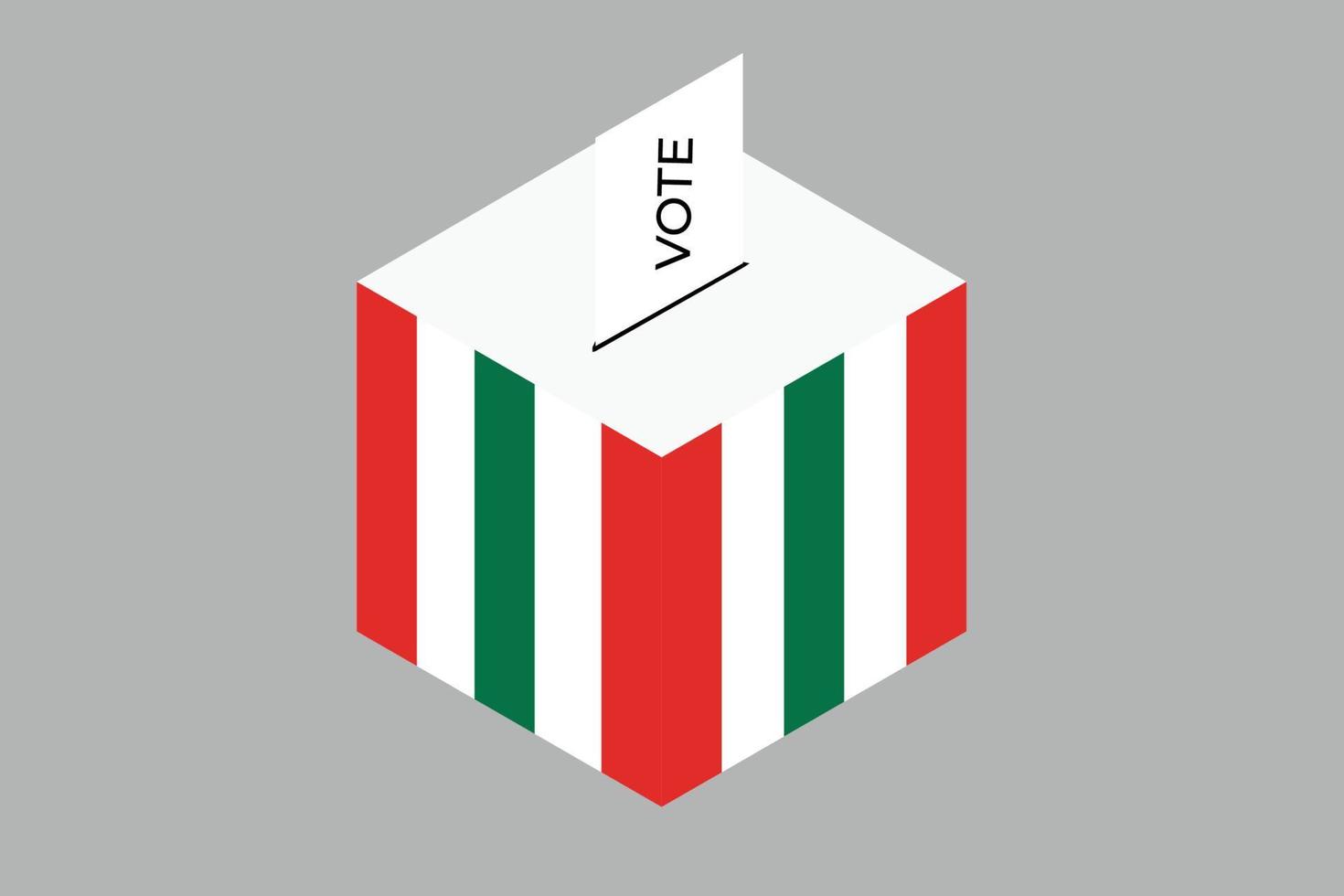 Vector person putting his vote in ballot box
