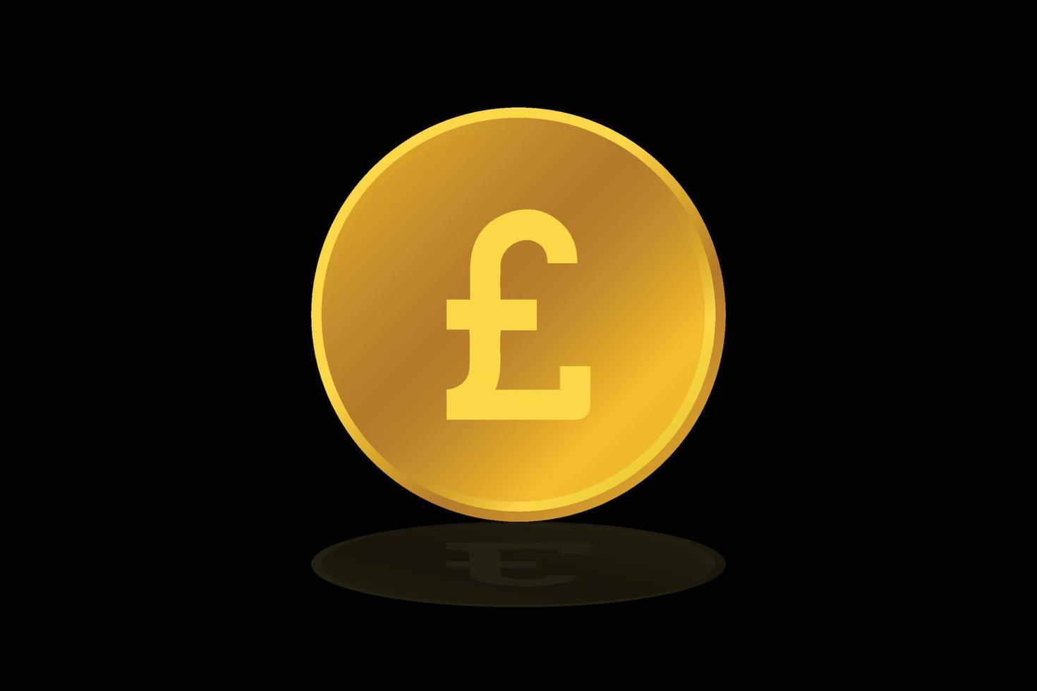 vector oro moneda libra Reino Unido moneda dinero icono firmar o símbolo
