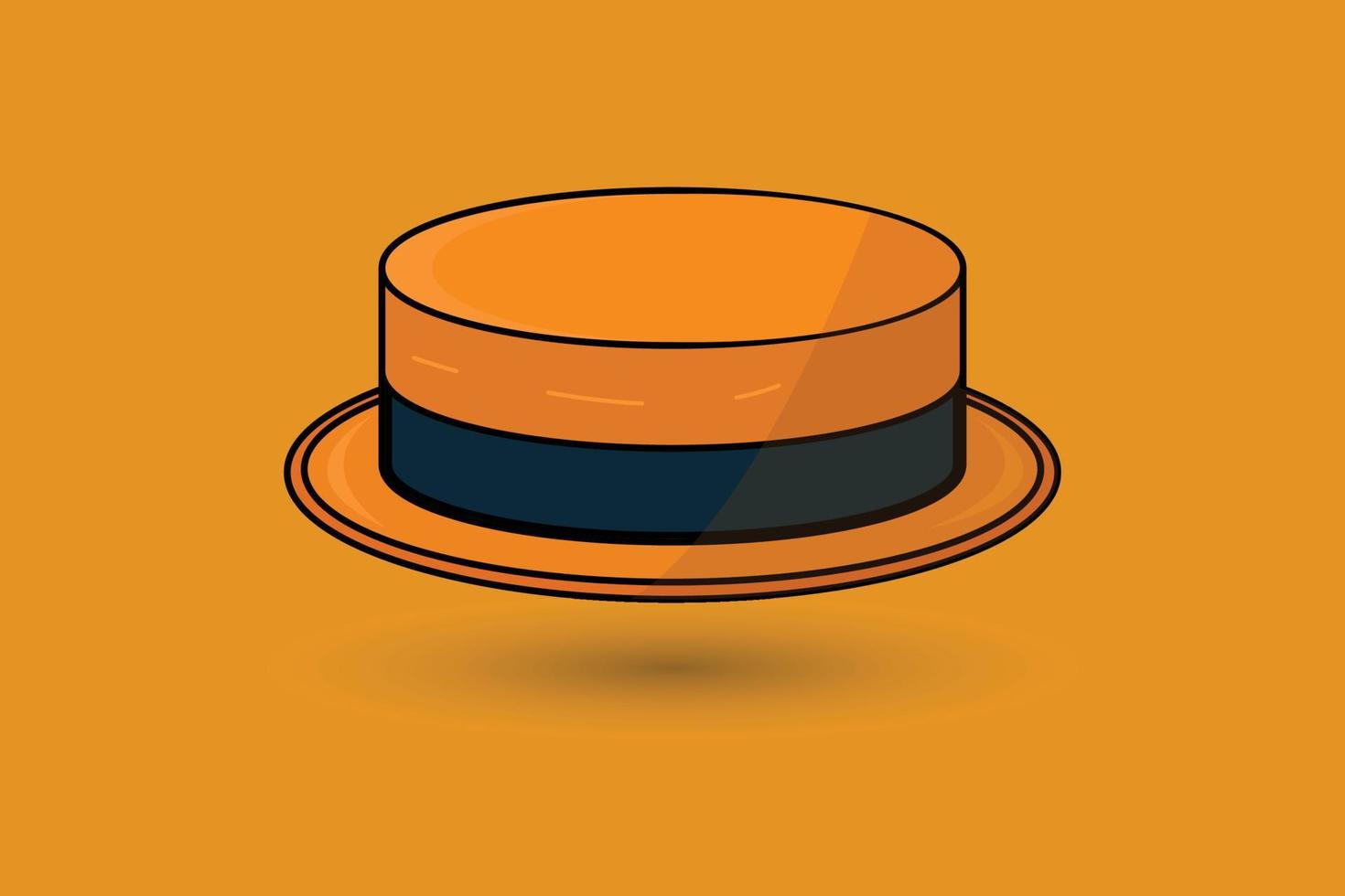 Men's brown hat. vector illustration.