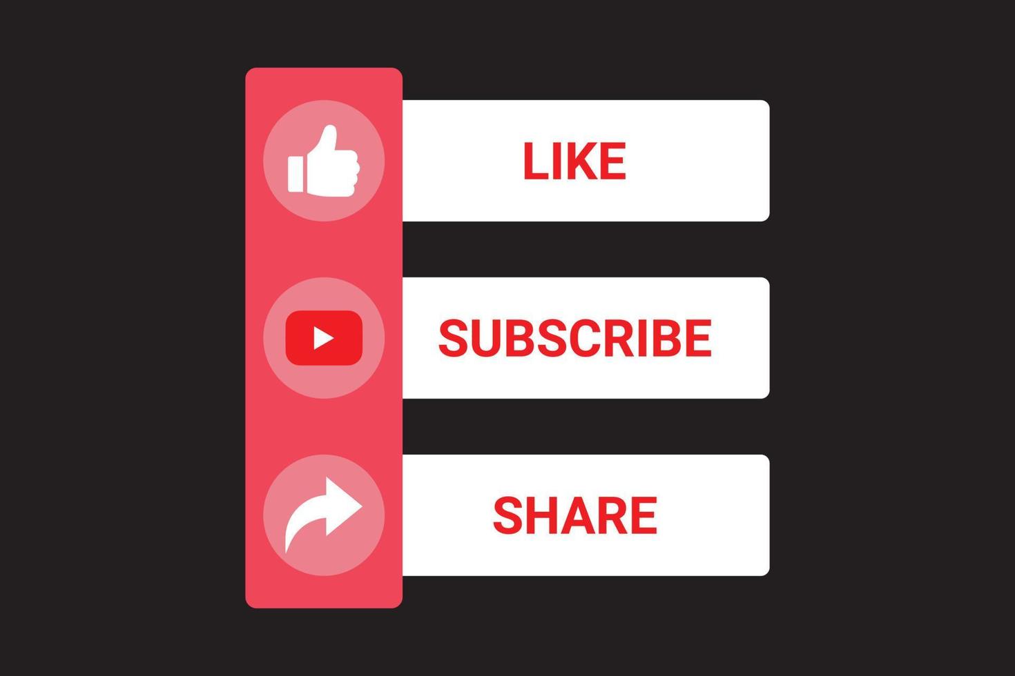 Vector subscribe share like button vectors illustrations