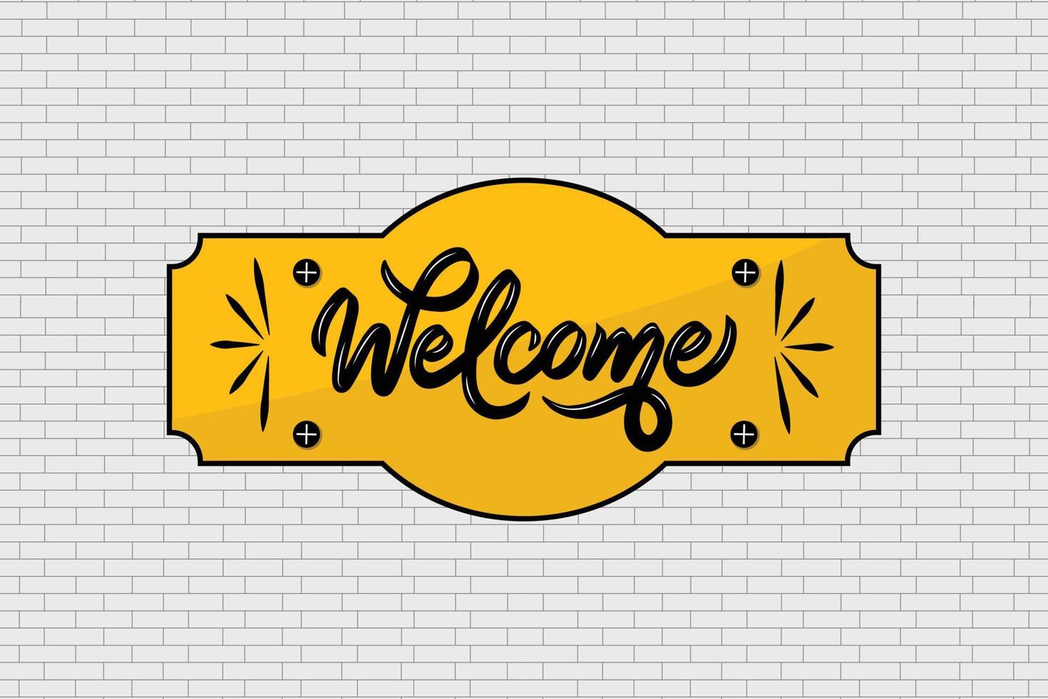 Welcome sign modern calligraphic text for use in greeting card banner template postcard welcome back vector