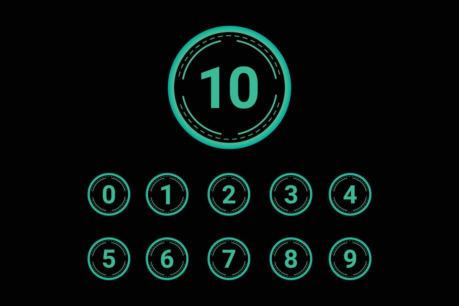 Free vector bullet points numbers in button style