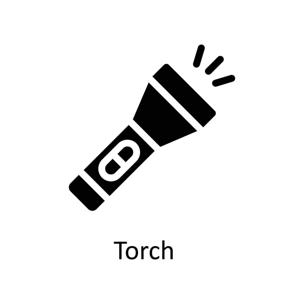 Torch  Vector  Solid Icons. Simple stock illustration stock