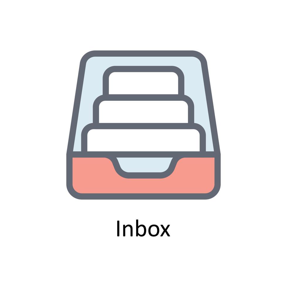 Inbox Vector Fill outline Icons. Simple stock illustration stock