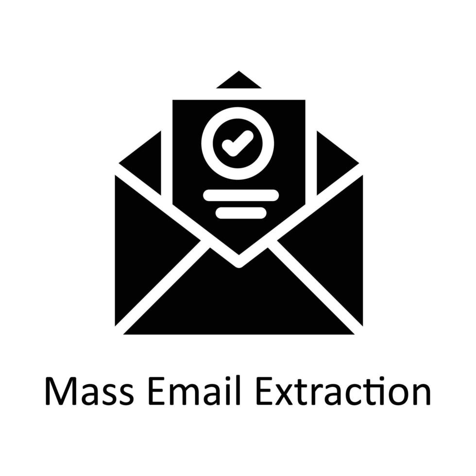 Mass Email Extraction Vector   Solid Icons. Simple stock illustration stock