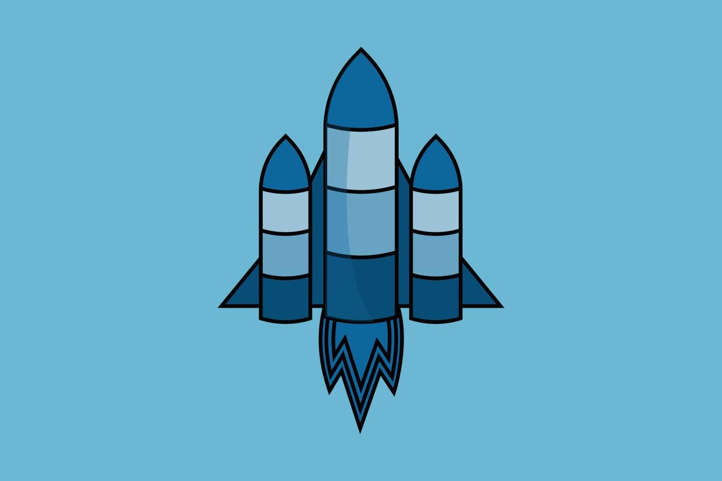 Rocket launch icon isolated on background vector illustration flat design