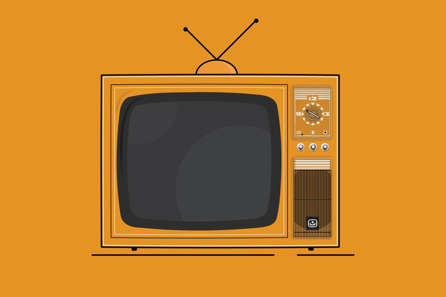 Vector television tv icon vector illustration. vintage tv vector.