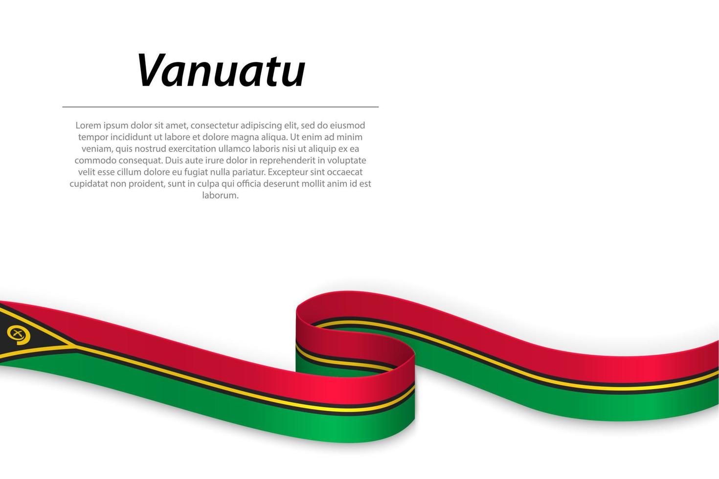 Waving ribbon or banner with flag of Vanuatu vector