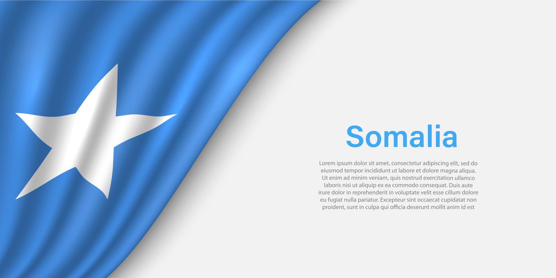 ola bandera de Somalia en blanco antecedentes. vector
