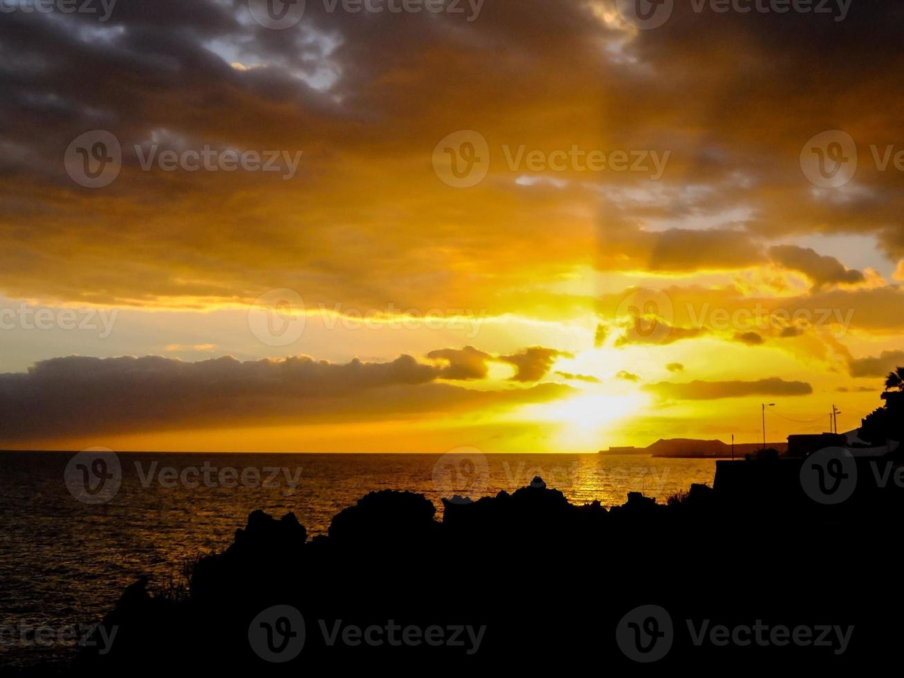Sunset over the sea photo
