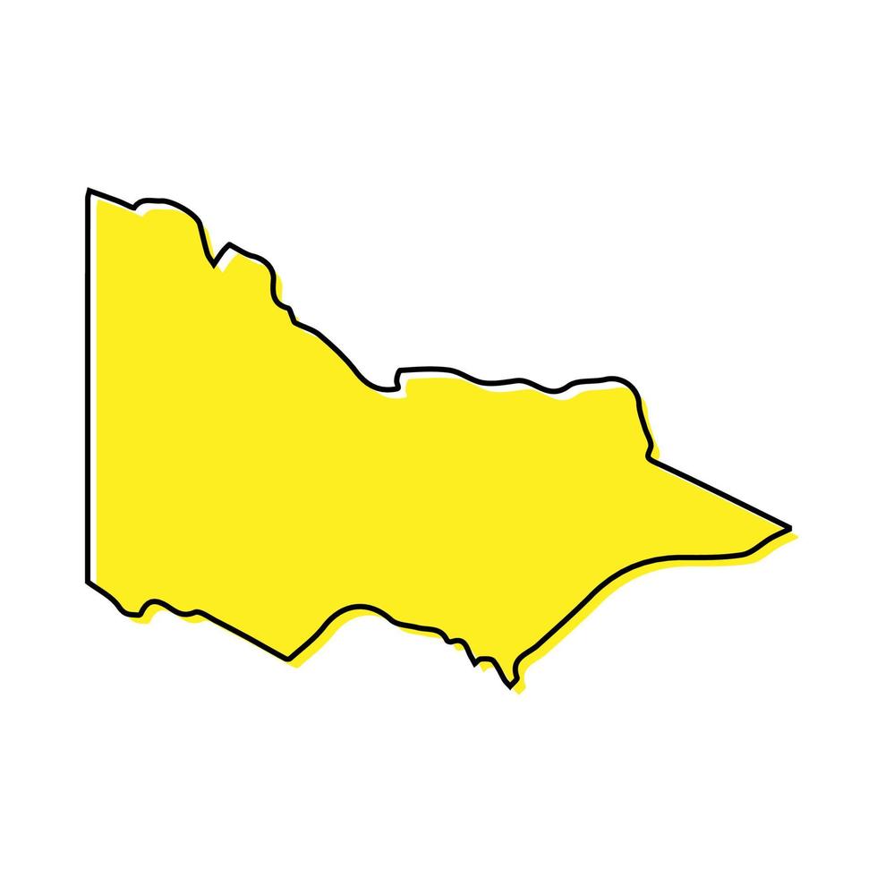 Simple outline map of Victoria is a state of Australia vector