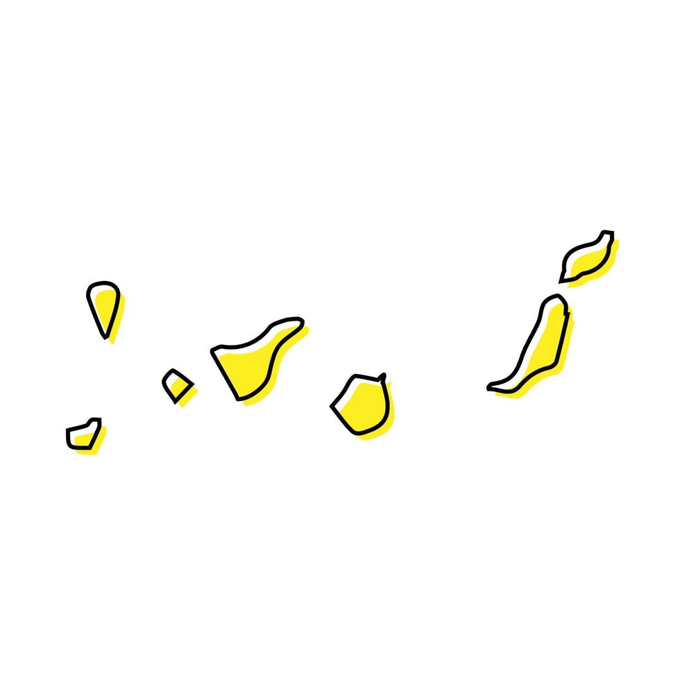 Simple outline map of Canary Islands is a region of Spain vector