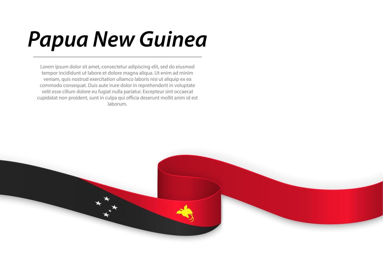 Waving ribbon or banner with flag of Papua New Guinea vector