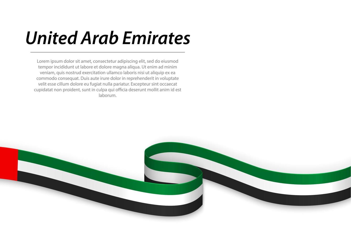 Waving ribbon or banner with flag of United Arab Emirates vector