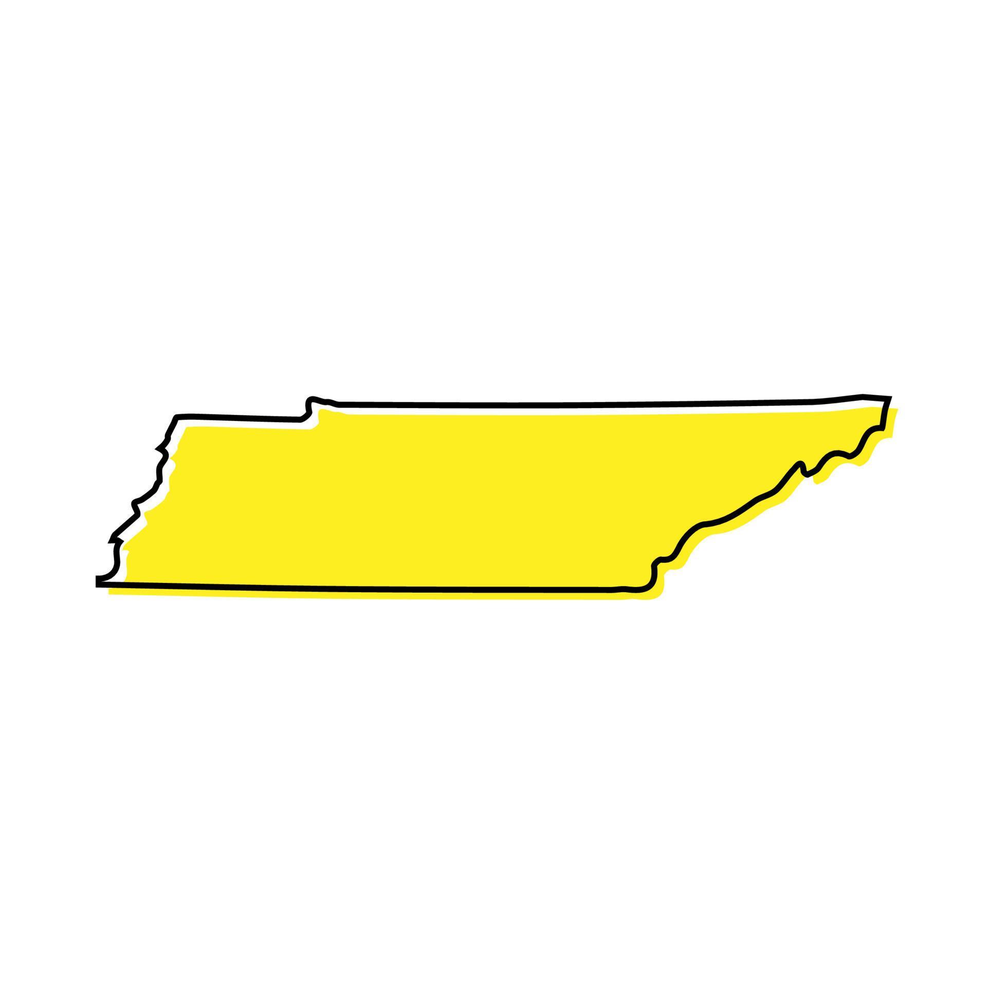 Simple outline map of Tennessee is a state of United States. Sty