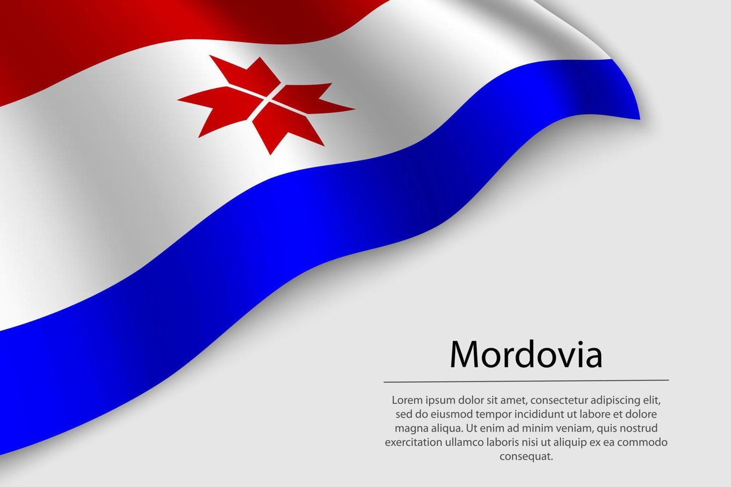 Wave flag of Mordovia is a region of Russia vector