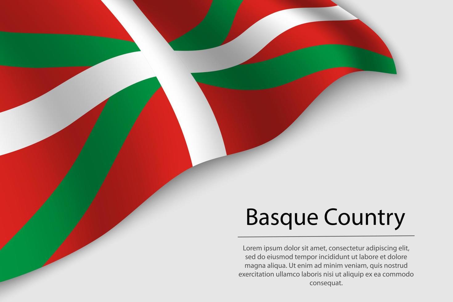 Wave flag of Basque Country is a region of Spain. Banner or ribb vector