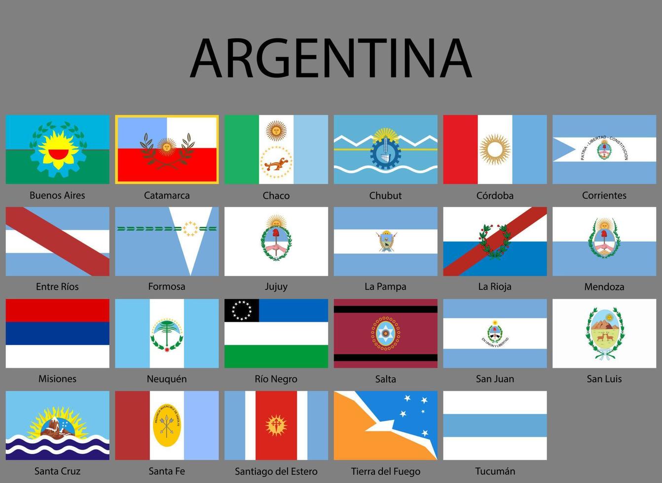 todas banderas de provincias de argentina vector