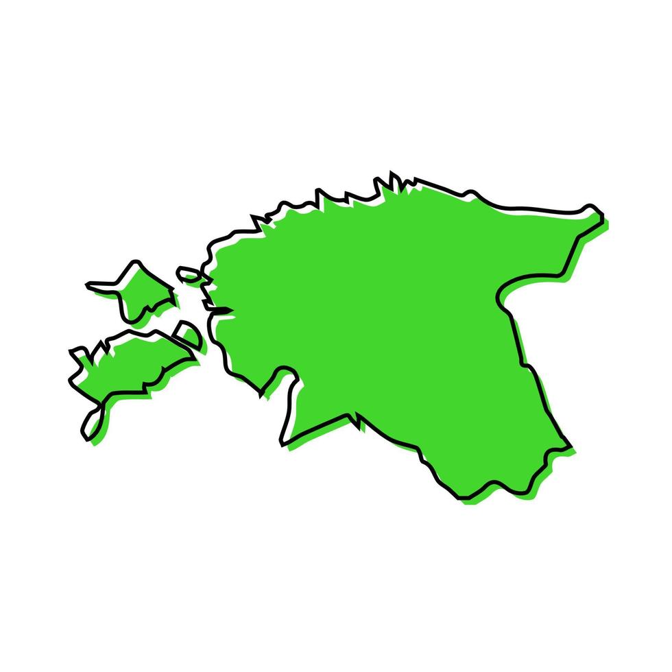 Simple outline map of Estonia. Stylized line design vector