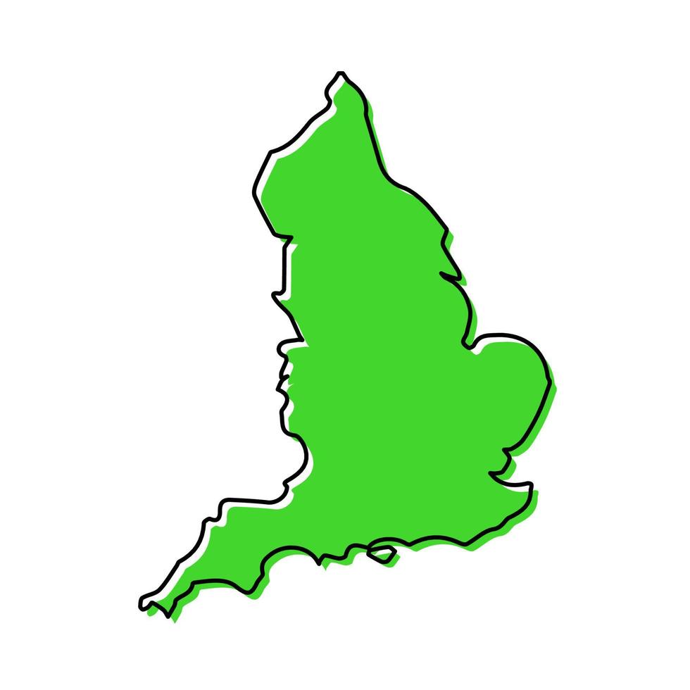 Simple outline map of England. Stylized line design vector