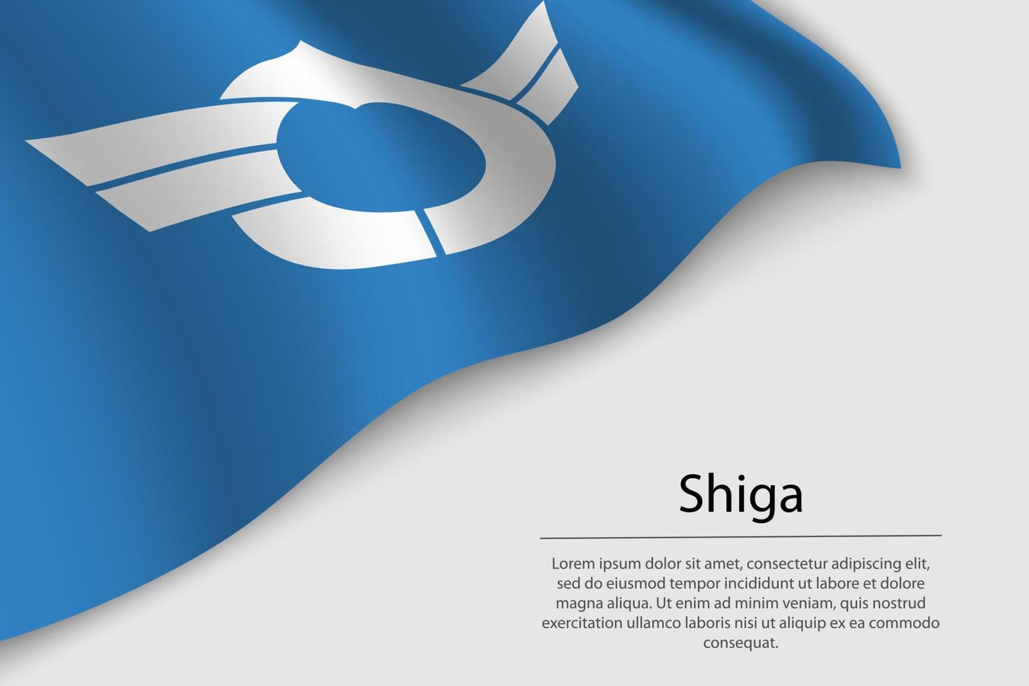 Wave flag ofShiga is a region of Japan vector