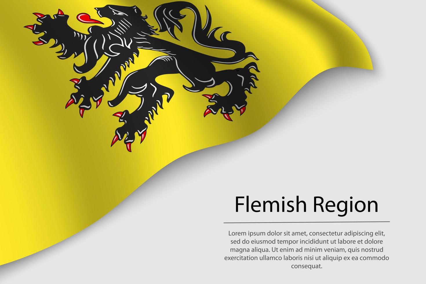 Wave flag of Flemish Region is a region of Belgium vector