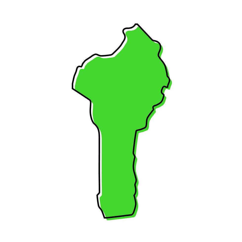 Simple outline map of Benin. Stylized line design vector