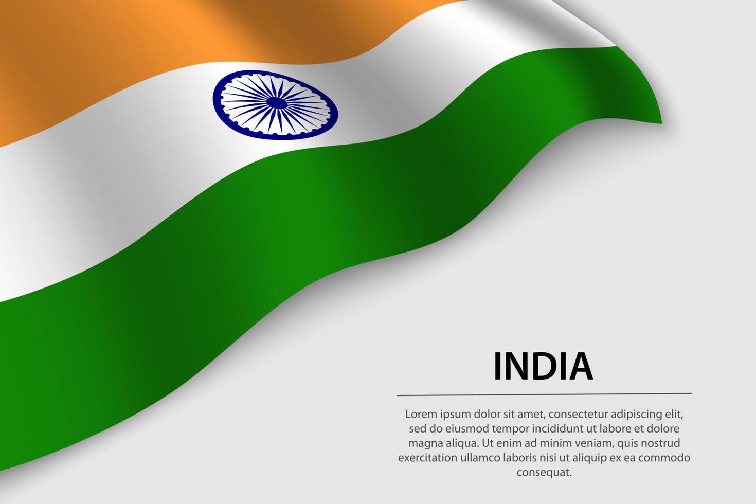 Wave flag of India on white background. Banner or ribbon vector