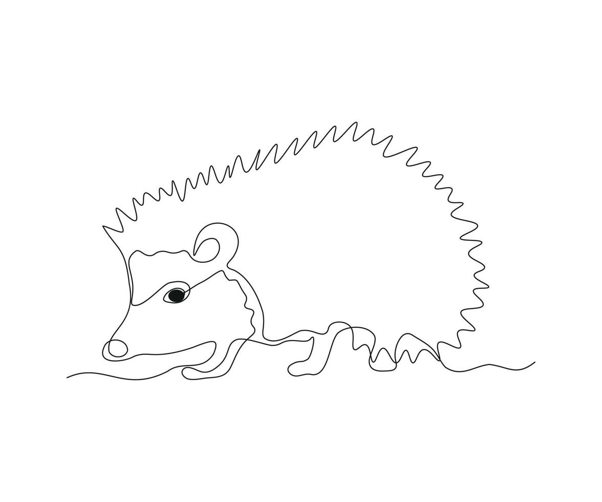 abstract Hedgehog Continuous On Line Drawing vector