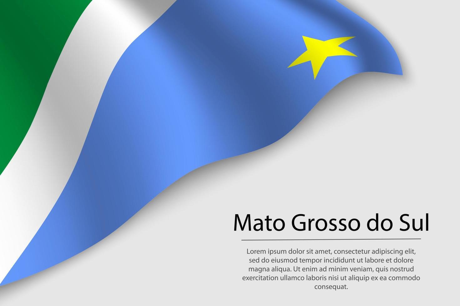 Wave flag of Mato Grosso do Sul is a state of Brazi vector