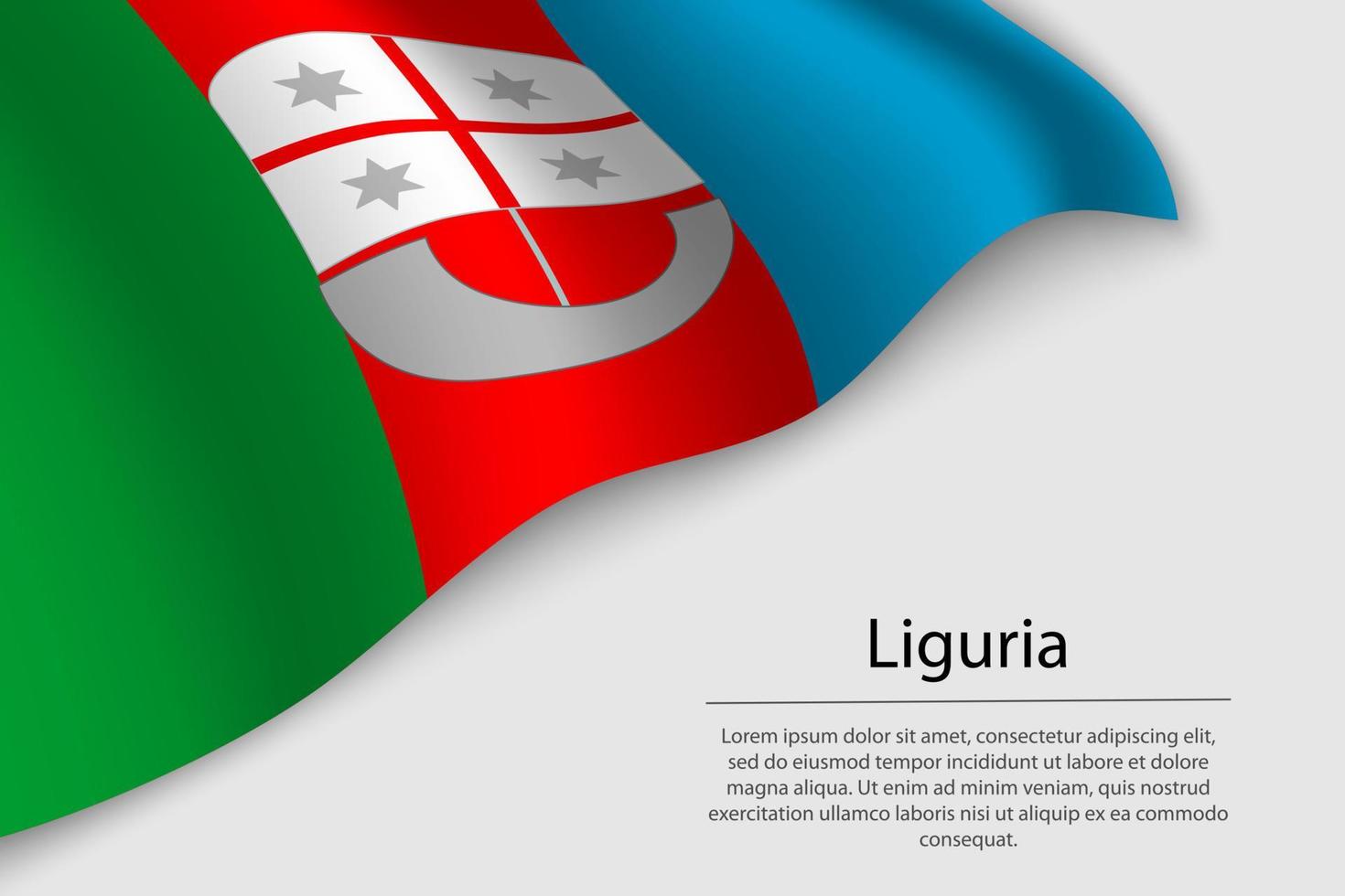 Wave flag of Liguria is a region of Italy. vector