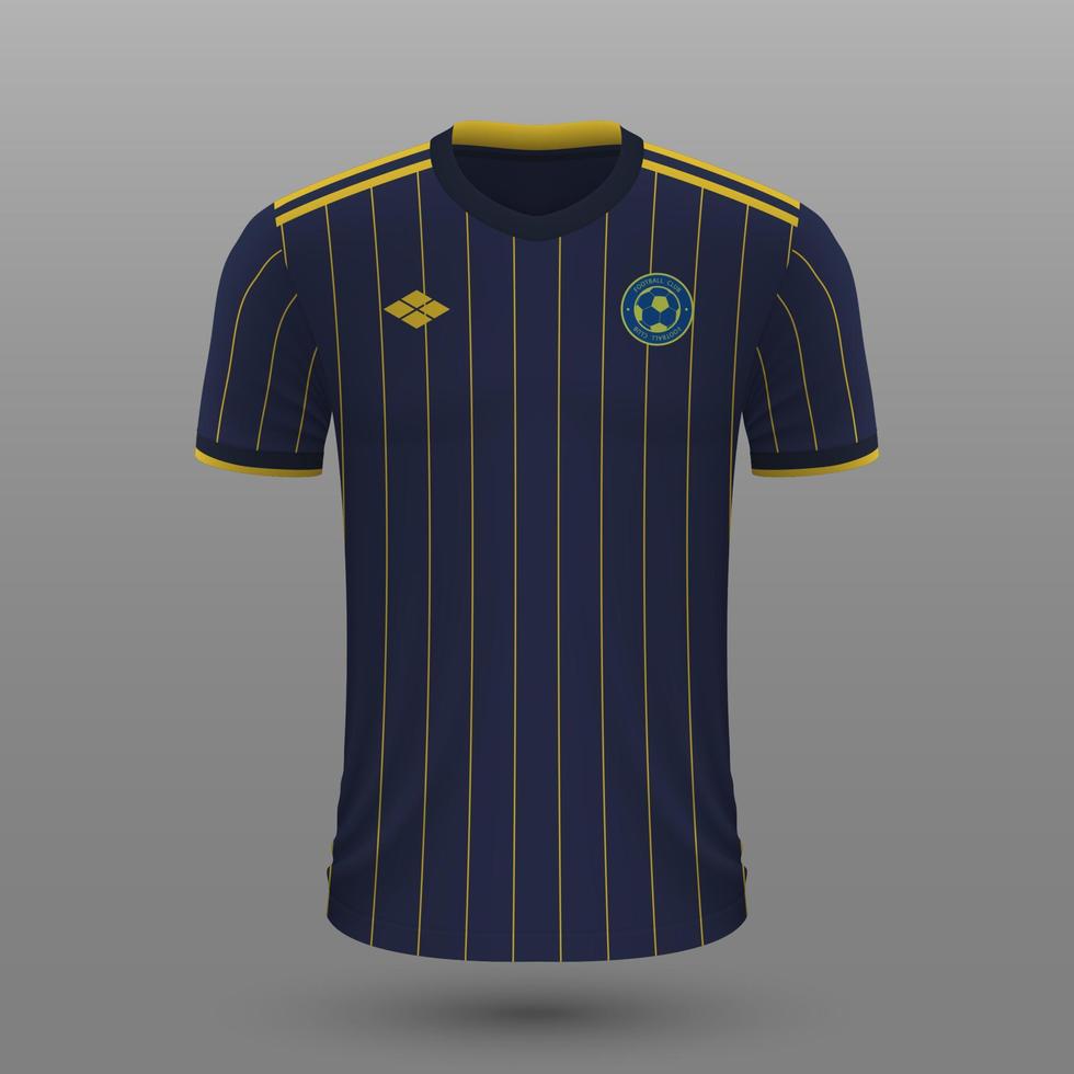 Realistic soccer shirt , Sweden away jersey template for football kit. vector