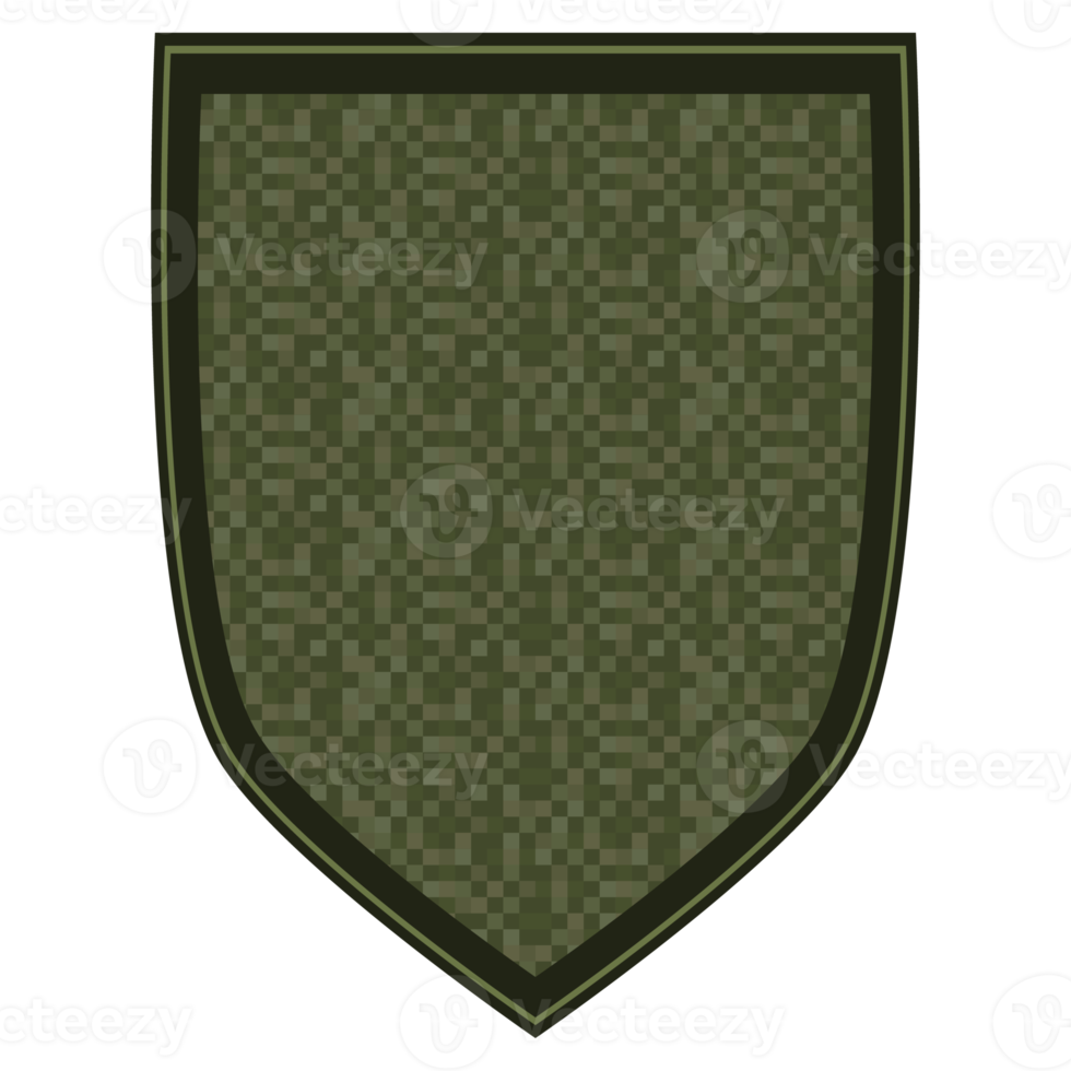 vert militaire rangs épaule badge. armée soldat chevron. uniforme signe avec vert pixel camouflage. coloré png illustration.